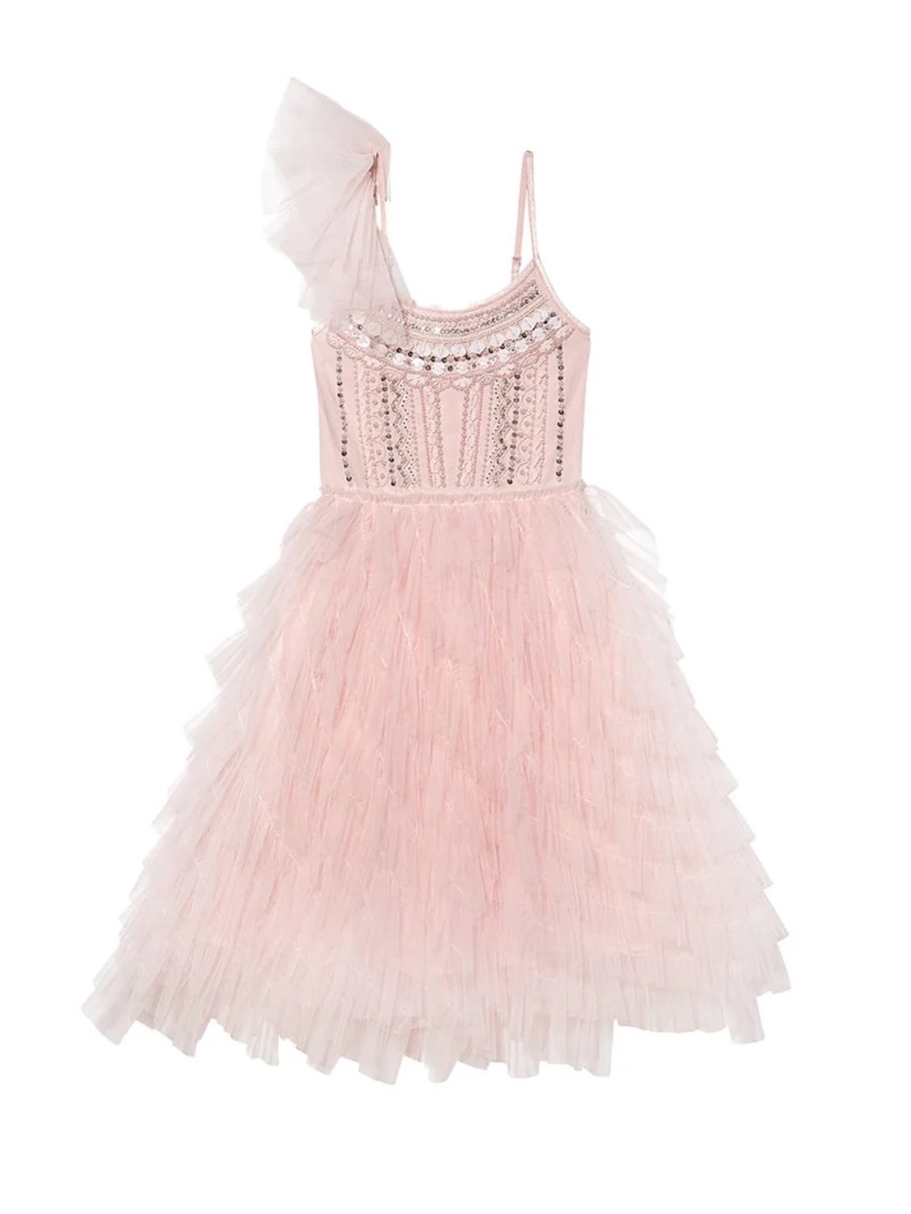 Tutu Du Monde Blush Pink One-Shoulder Tulle Party Dress NWT Size 8-9